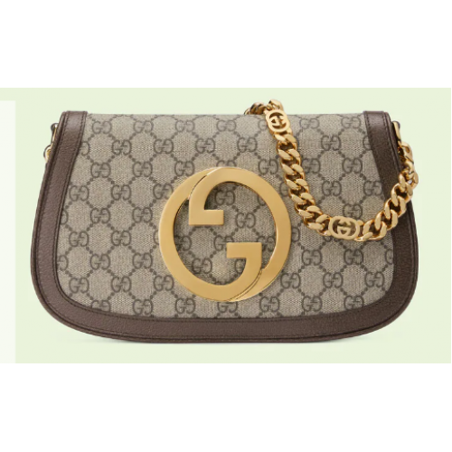 Gucci GG Supreme canvas Blondie schoudertas 699268 Bruin