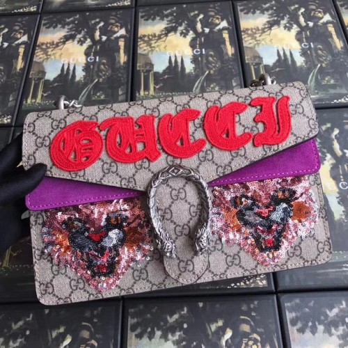 Gucci GG Supreme canvas Dionysus kleine schoudertas 400249 paars