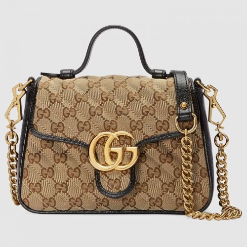 Gucci GG Supreme canvas Mini Top Handle Bag 583571 Zwart