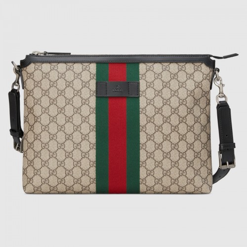 Gucci GG Supreme canvas schoudertas 523335 abrikoos