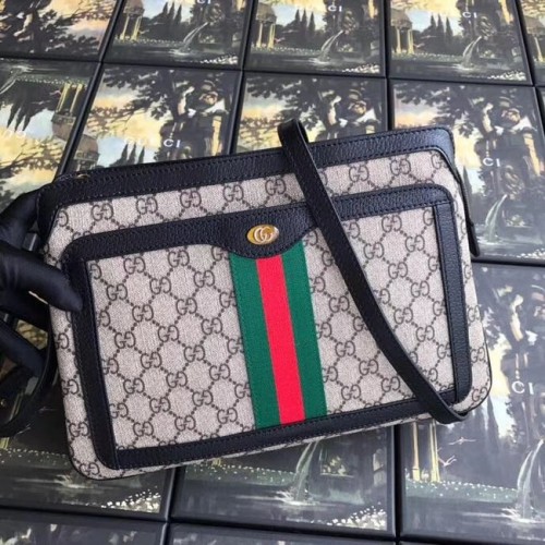 Gucci GG Supreme medium schoudertas 523354 zwart