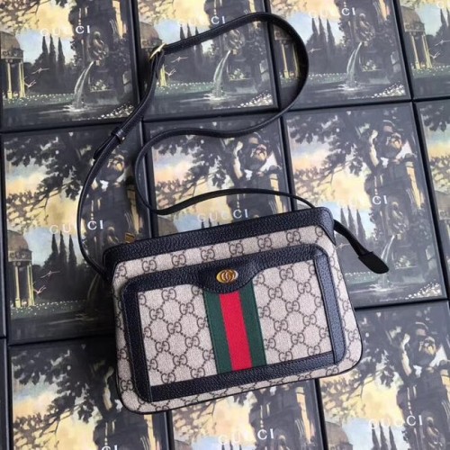 Gucci GG Supreme kleine schoudertas 523354 zwart