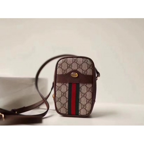 Gucci GG canvas mini schoudertas 546595 bruin