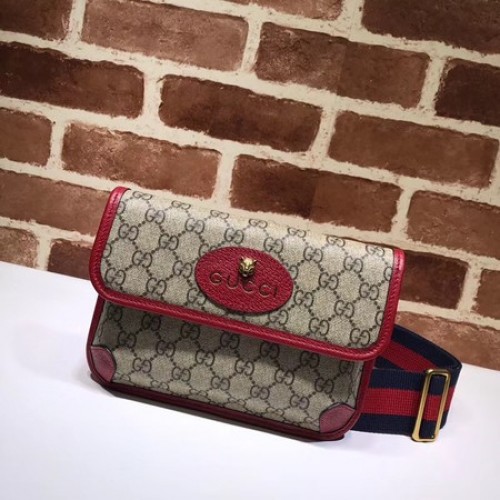 Gucci GG canvas Supreme heuptasje 489617 rood