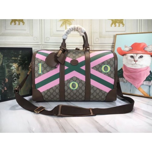 Gucci GG reistas met anjerprint 681133 bruin