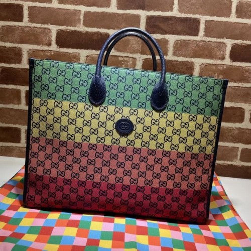 Gucci GG boodschappentas 659980 Groen&geel&roodpoeder