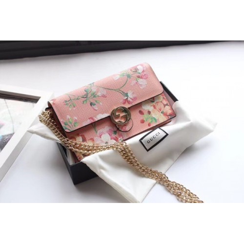 Gucci GG topkwaliteit canvas schouder clutch portemonnee 409340 roze