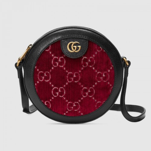 Gucci GG fluwelen ronde schoudertas 574978