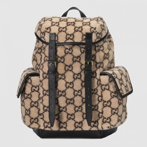 Gucci Small GG wollen rugzak 598184 Zwarte netrug