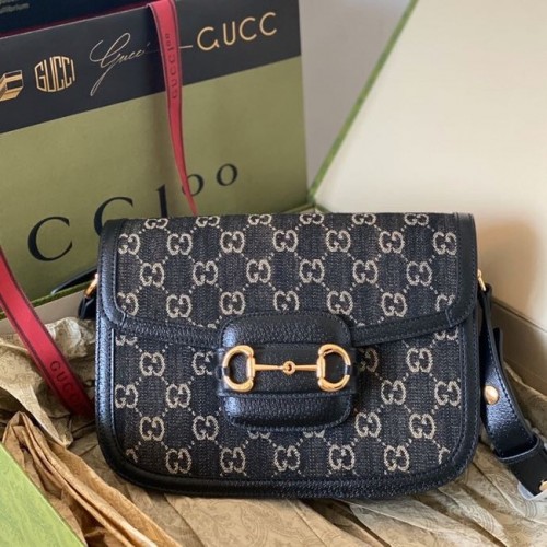Gucci Horsebit 1955 schoudertas 602204 Zwart