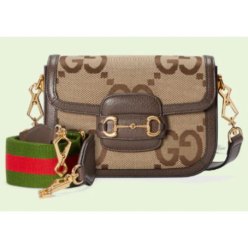 Gucci Horsebit 1955 jumbo GG minitas 658574 bruin