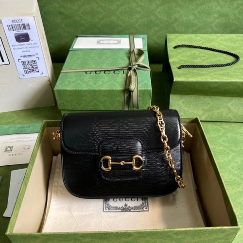 Gucci Horsebit 1955 hagedis minitas 675801 zwart