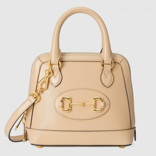 Gucci Horsebit 1955 mini-tas met handvat aan de bovenkant 640716 Beige