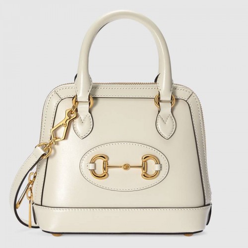 Gucci Horsebit 1955 mini top handvat tas 640716 wit