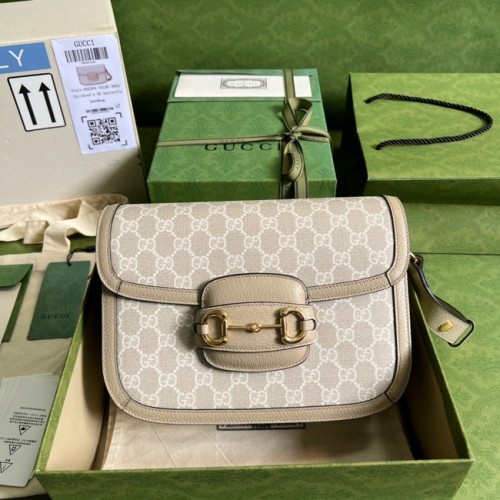 Gucci Horsebit 1955 schoudertas 602204 Beige