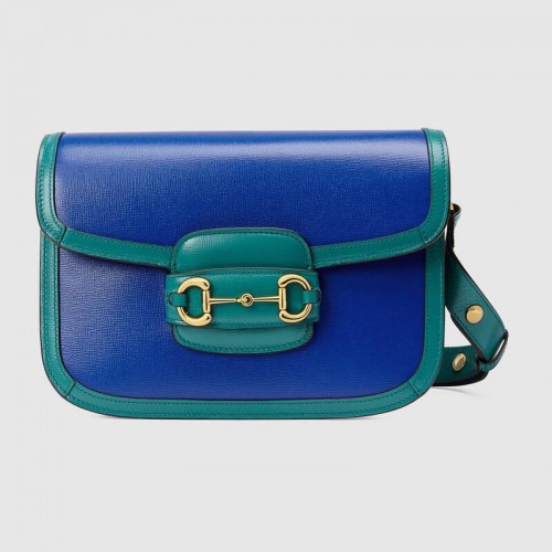 Gucci Horsebit 1955 kleine schoudertas 602204 blauw