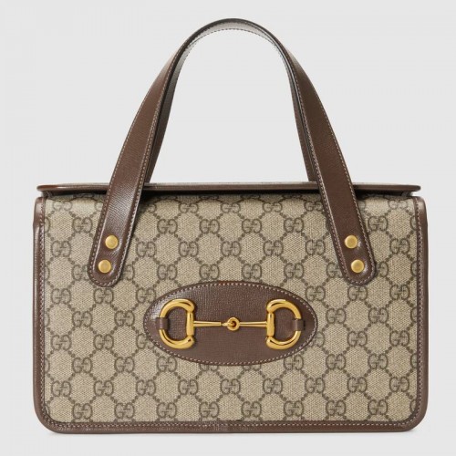 Gucci Horsebit 1955 kleine tas met handvat bovenaan 627323 Bruin