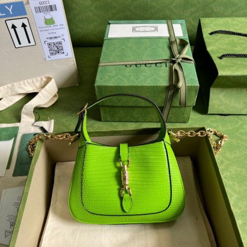 Gucci Jackie 1961 hagedis minitas 675799 Fluorescerend groen