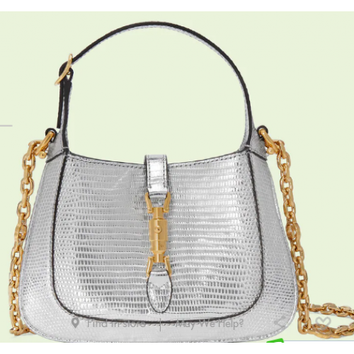 Gucci Jackie 1961 hagedis minitas 675799 Zilver