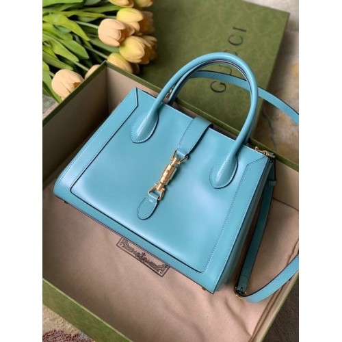 Gucci Jackie 1961 medium draagtas 649016 lichtblauw