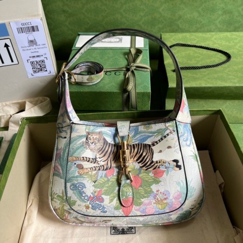 Gucci Jackie 1961 hobo tas met kleine bloemen 636709 tijger