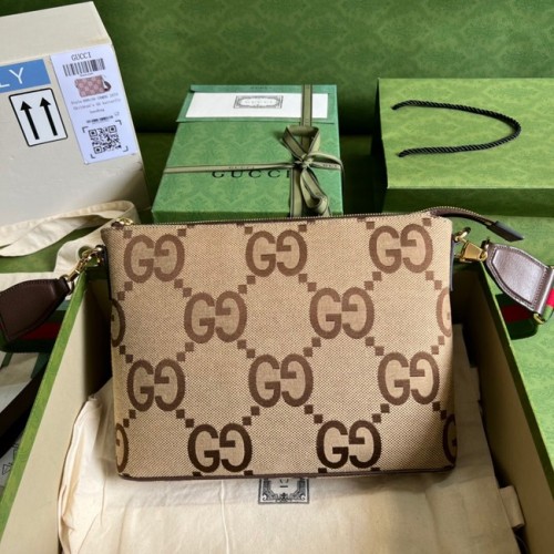 Gucci Jumbo GG schoudertas 699130 bruin