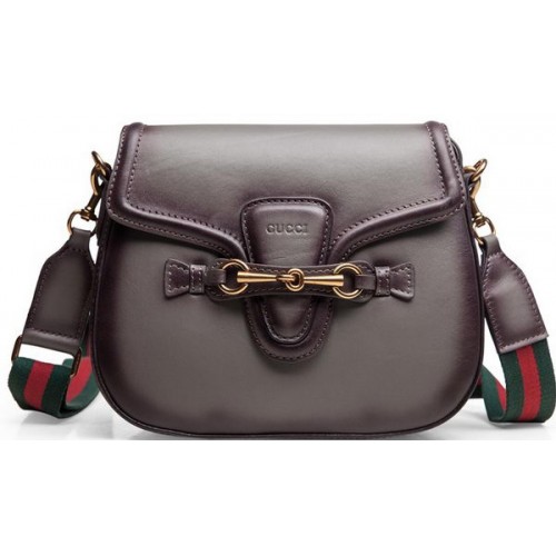 Gucci Lady Web kalfsleren schoudertassen 383848 grijs