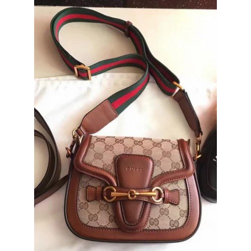 Gucci Lady Web GG canvas schoudertas 383821 bruin