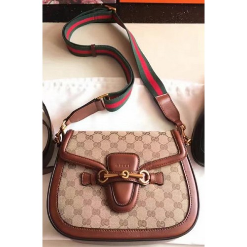 Gucci Lady Web GG canvas schoudertas 383848 bruin