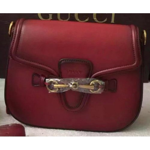 Gucci Lady Web handbevlekte lederen schoudertas 380573 Bourgondië