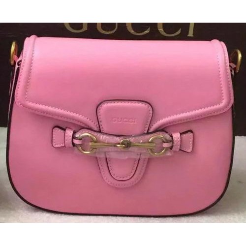 Gucci Lady Web handbevlekte lederen schoudertas 380573 roze