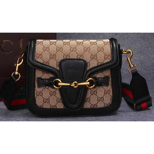 Gucci Lady Web Original GG canvas schoudertas 383848 zwart