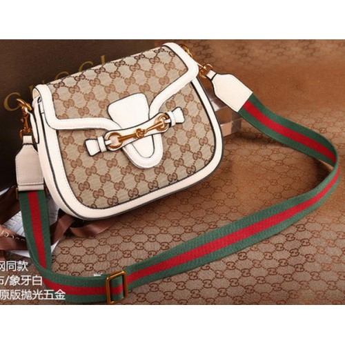 Gucci Lady Web Original GG canvas schoudertas 383848 wit