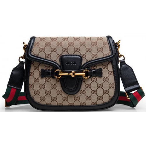 Gucci Lady Web Original GG canvas schoudertassen 383848 zwart