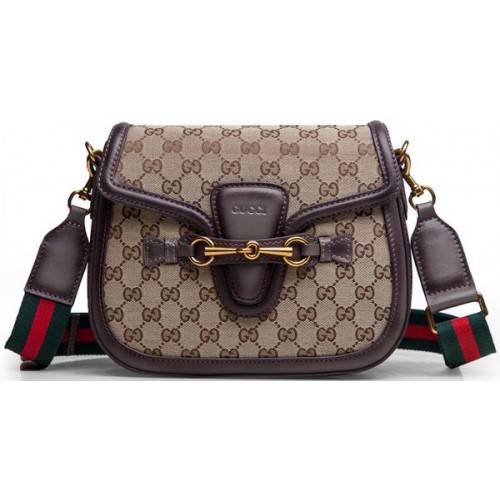 Gucci Lady Web Original GG canvas schoudertassen 383848 donkerbruin