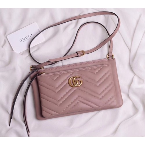 Gucci Gelamineerd leren kleine schoudertas 453878 roze