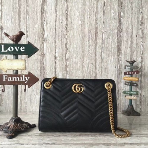 Gucci Marmont Ophidia kalfsleren schoudertas 505033 zwart