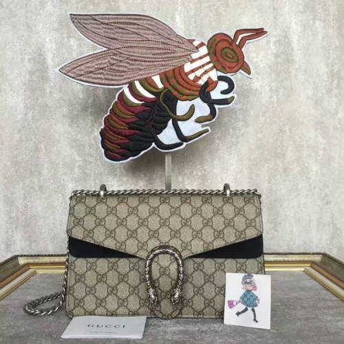 Gucci medium Dionysus GG canvas schoudertas 400249 zwart