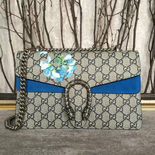 Gucci medium Dionysus GG canvas schoudertas 400249 blauw