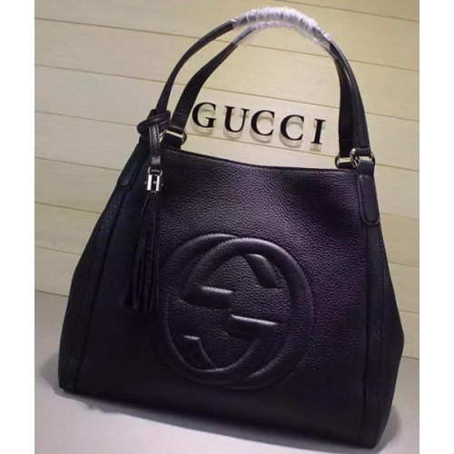 Gucci Medium Soho Schoudertas Kalfsleer 282309 Zwart