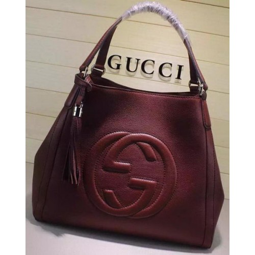 Gucci Medium Soho Schoudertas Kalfsleer 282309 Bourgondië