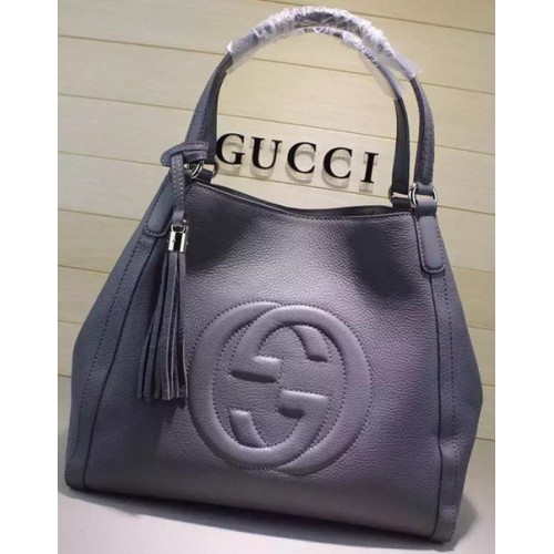 Gucci Medium Soho Schoudertas Kalfsleer 282309 Grijs