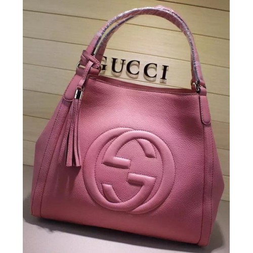 Gucci Medium Soho Schoudertas Kalfsleer 282309 Roze