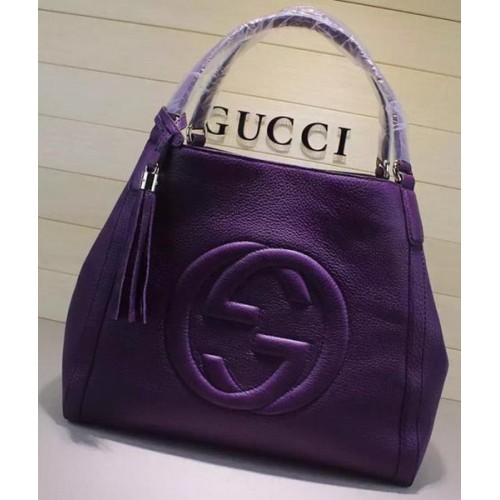 Gucci Medium Soho Schoudertas Kalfsleer 282309 Paars