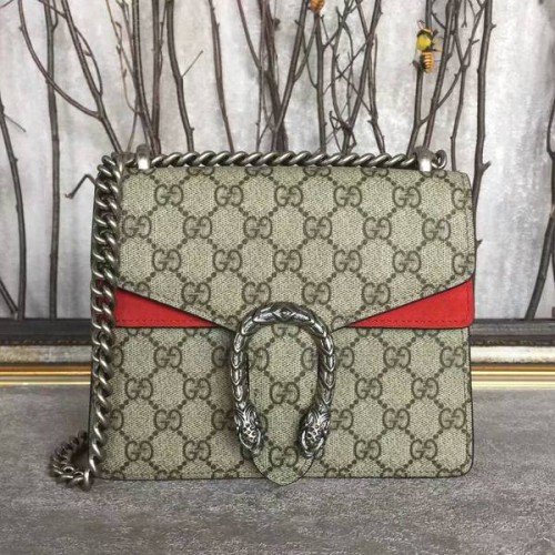 Gucci Mini Dionysus GG canvas schoudertas 421970 rood