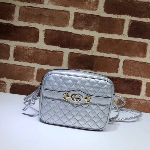 Gucci Mini gelamineerde leren tas 534950 zilver