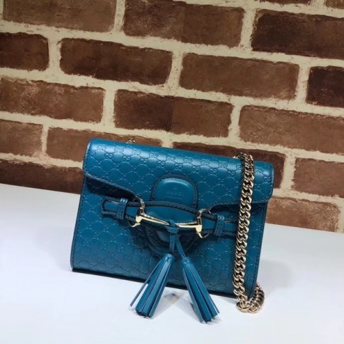 Gucci Mini leren tas 449636 blauw