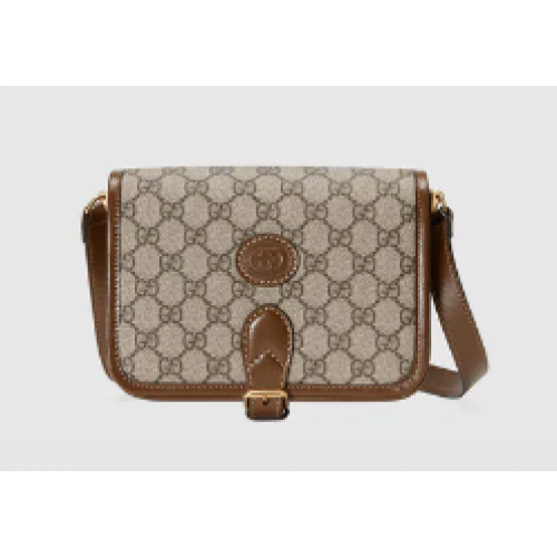 Gucci Mini schoudertas met Interlocking G 671620 Bruin