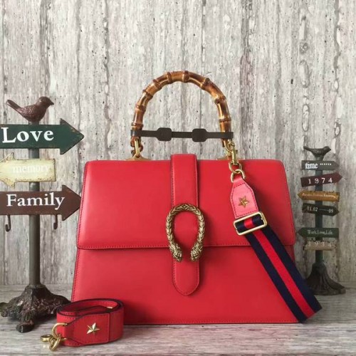 Gucci Now bamboe shopper 421999A rood