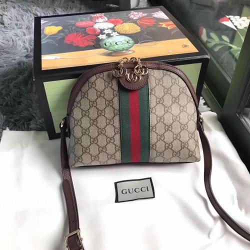 Gucci Ophidia canvas schoudertas 499621 bruin